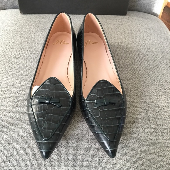J. Crew Shoes - J. Crew Pointed-Toe Loafer in Croc Leather